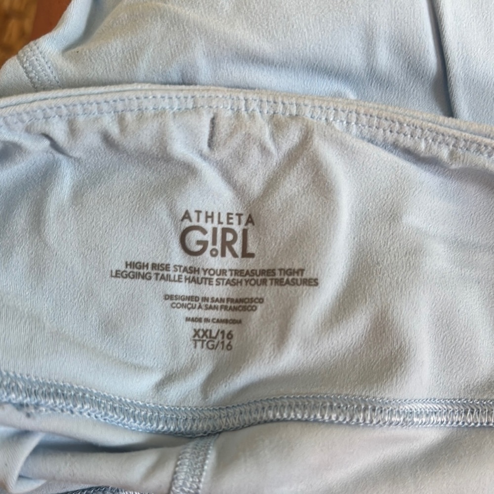 Athleta Girl High Rise Stash your treasure Light Blue Active Leggings